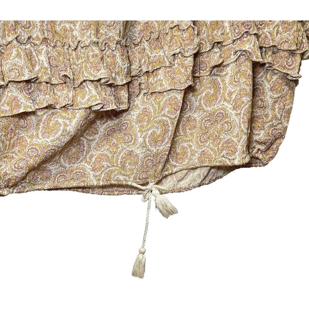 Denim & Supply Ralph Lauren Boho Top Womens Sz L Floral Tassel Tie Peasant Flowy - Picture 4 of 7